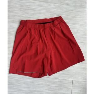Lululemon Men’s Red Athletic Shorts 5" Inseam Pockets Drawstring, Size M